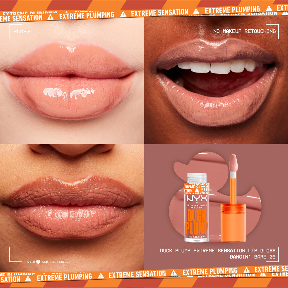 NYX Duck Plump: aplicación en labios con deslizamiento suave y acabado brillante.