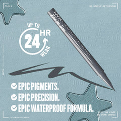 Muestra de pigmentos intensos de NYX Epic Ink Liner para color profundo.