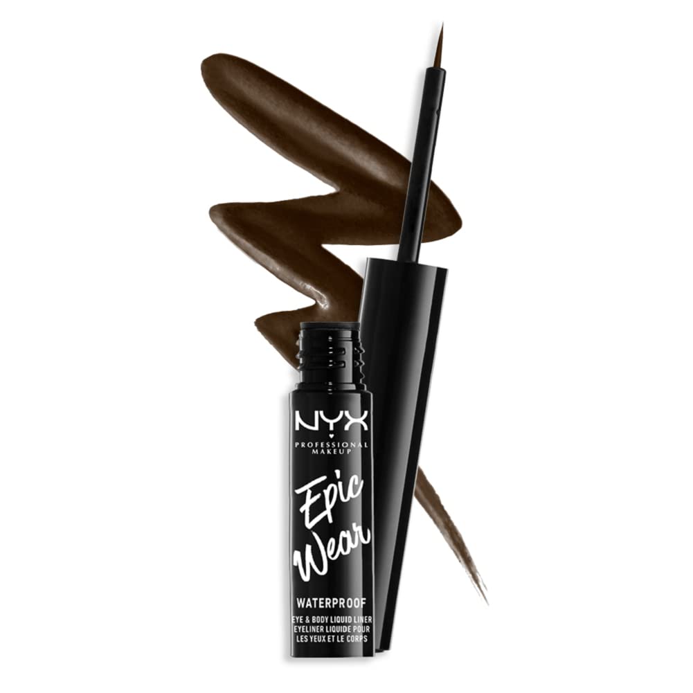 NYX Epic Wear Liquid Liner con aplicador fino para trazos precisos en ojos.