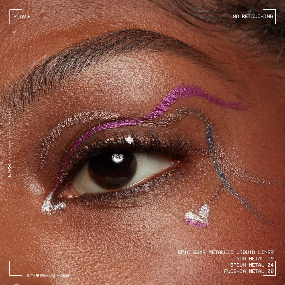 Delineador NYX Epic Wear metalico liquido para diseños faciales.
