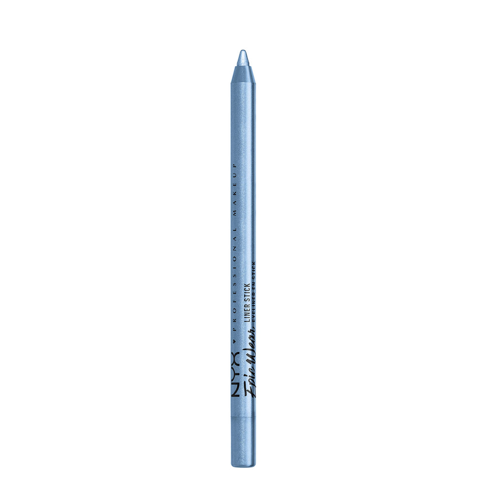 NYX Epic Wear Liner Stick Chill Blue, prueba de color confiable para looks nocturnos.