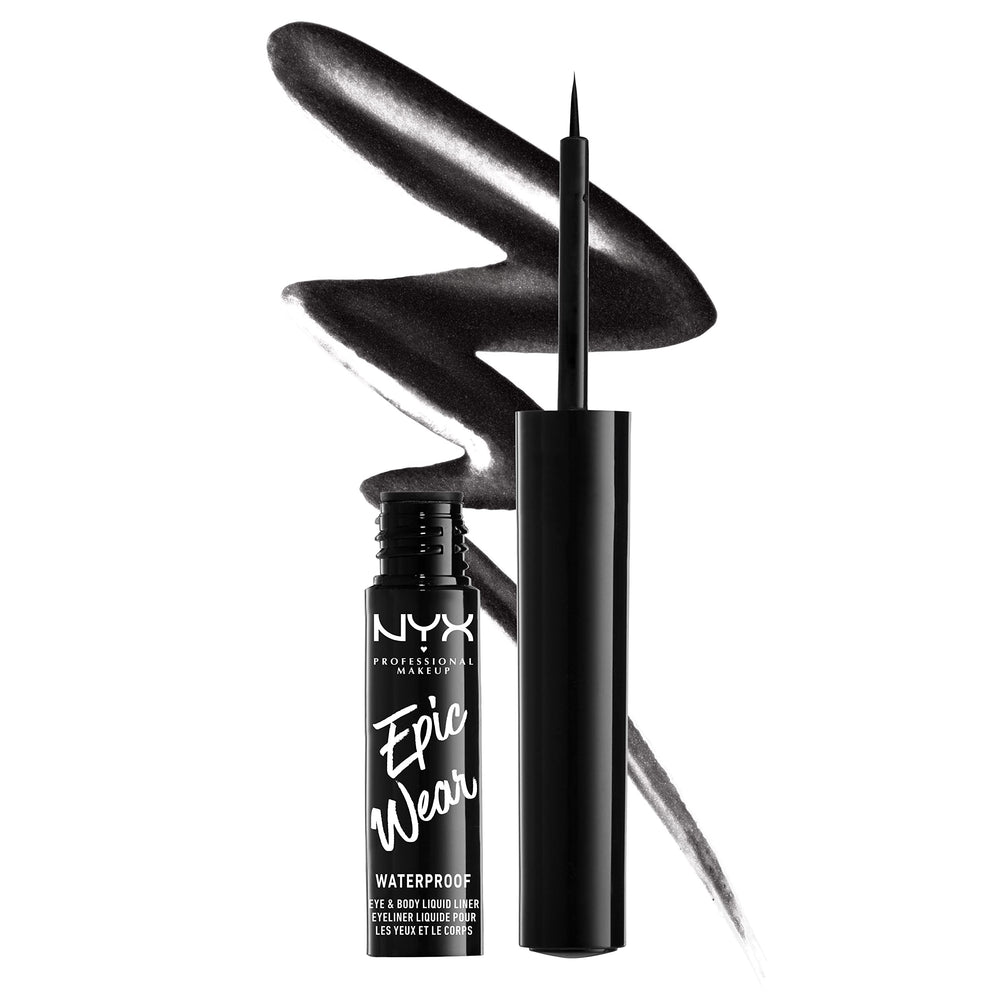Nyx Epic Wear Metallic Liquid Liner bottle and brush for smooth, precise application