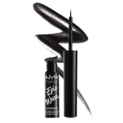 Nyx Epic Wear Metallic Liquid Liner bottle and brush for smooth, precise application