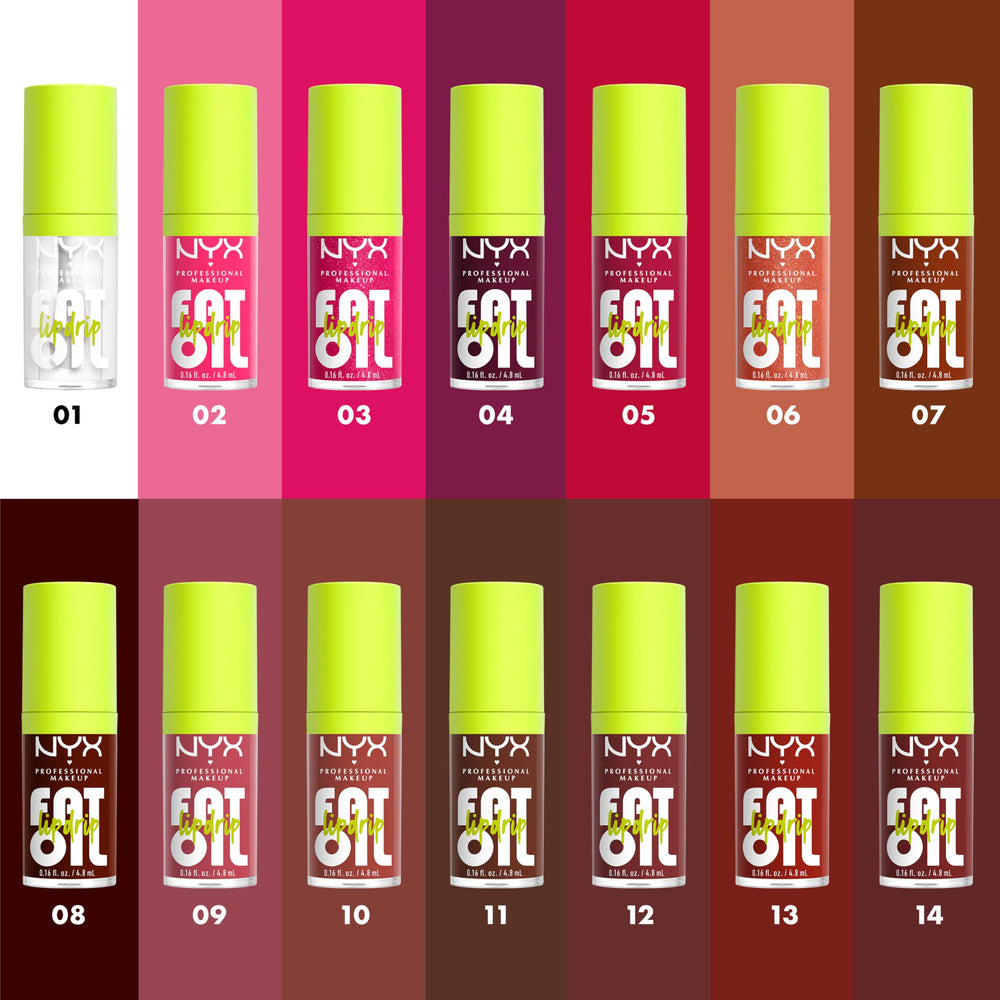 Empaque libre de crueldad animal para Fat Oil Lip Drip de NYX.