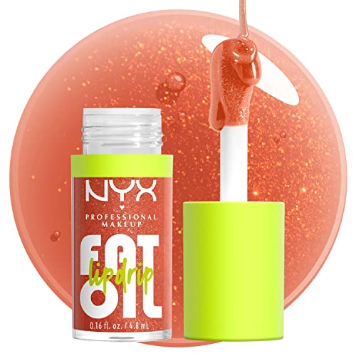 NYX PROFESSIONAL MAKEUP Fat Oil Lip Drip: muestra un look brillante durante el día.