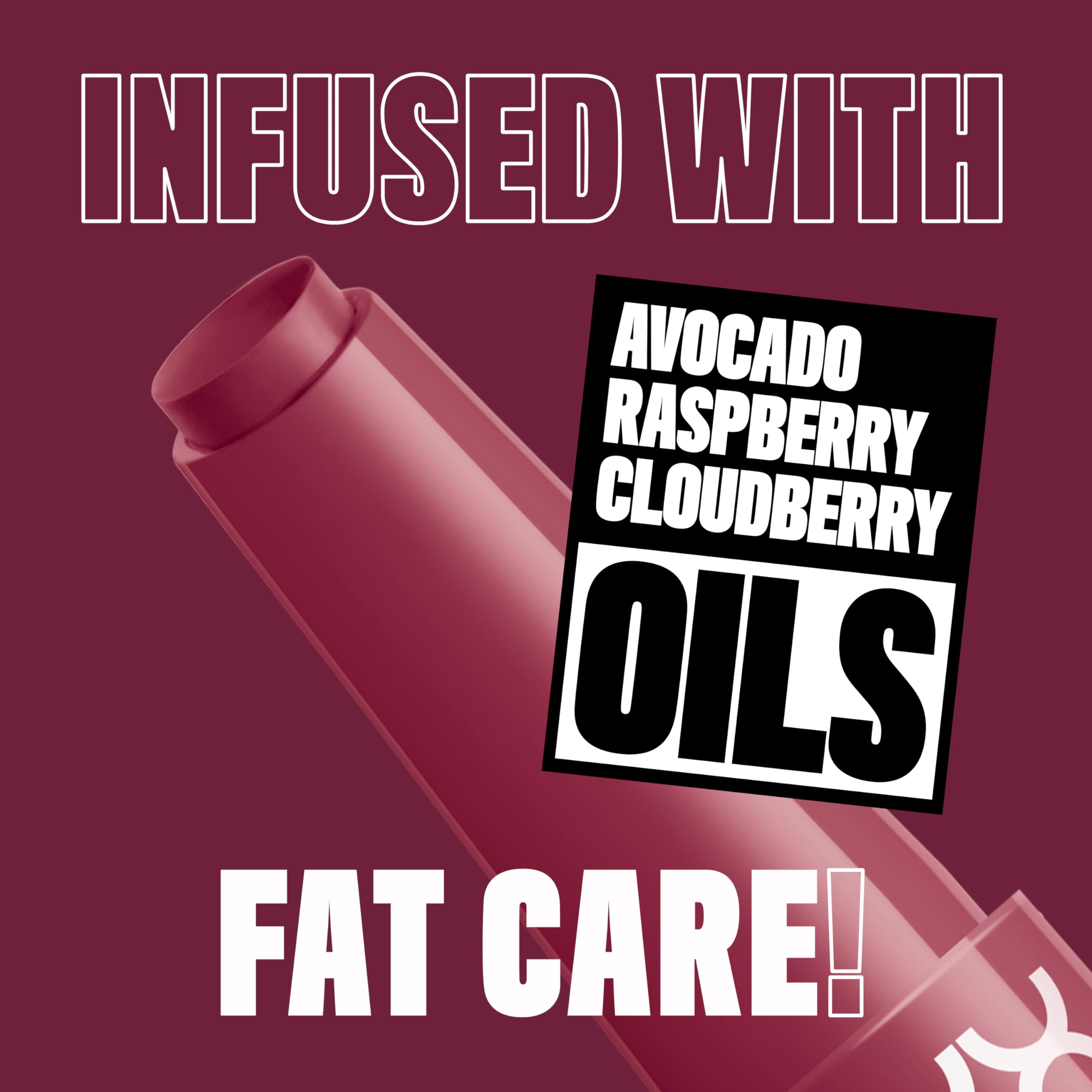 Con aceites vegetales de aguacate cloudberry y frambuesa para cuidado labial vegano