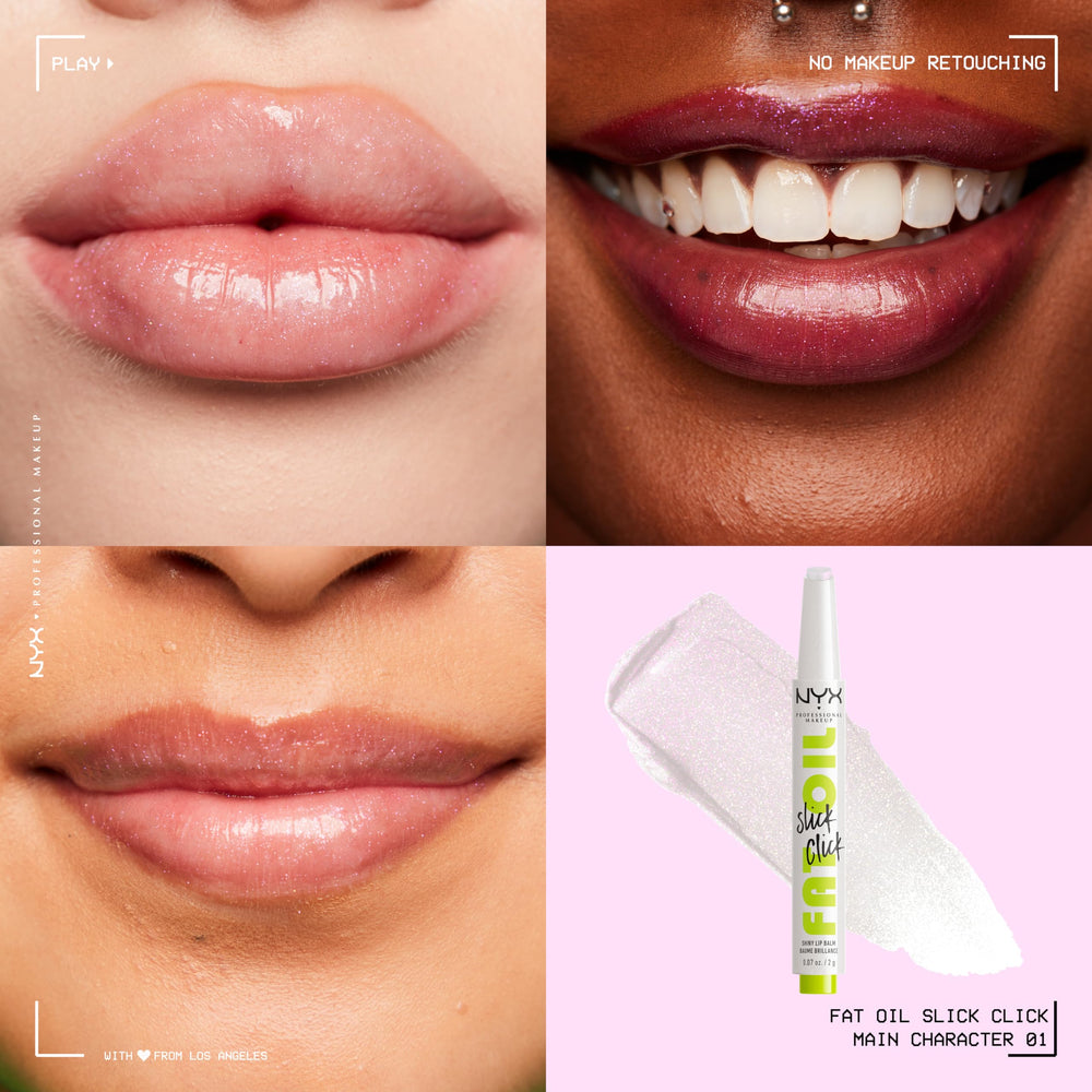 NYX Fat Oil Slick Click, aplicación labial fácil para color ligero y cómodo.