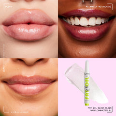 NYX Fat Oil Slick Click, aplicación labial fácil para color ligero y cómodo.