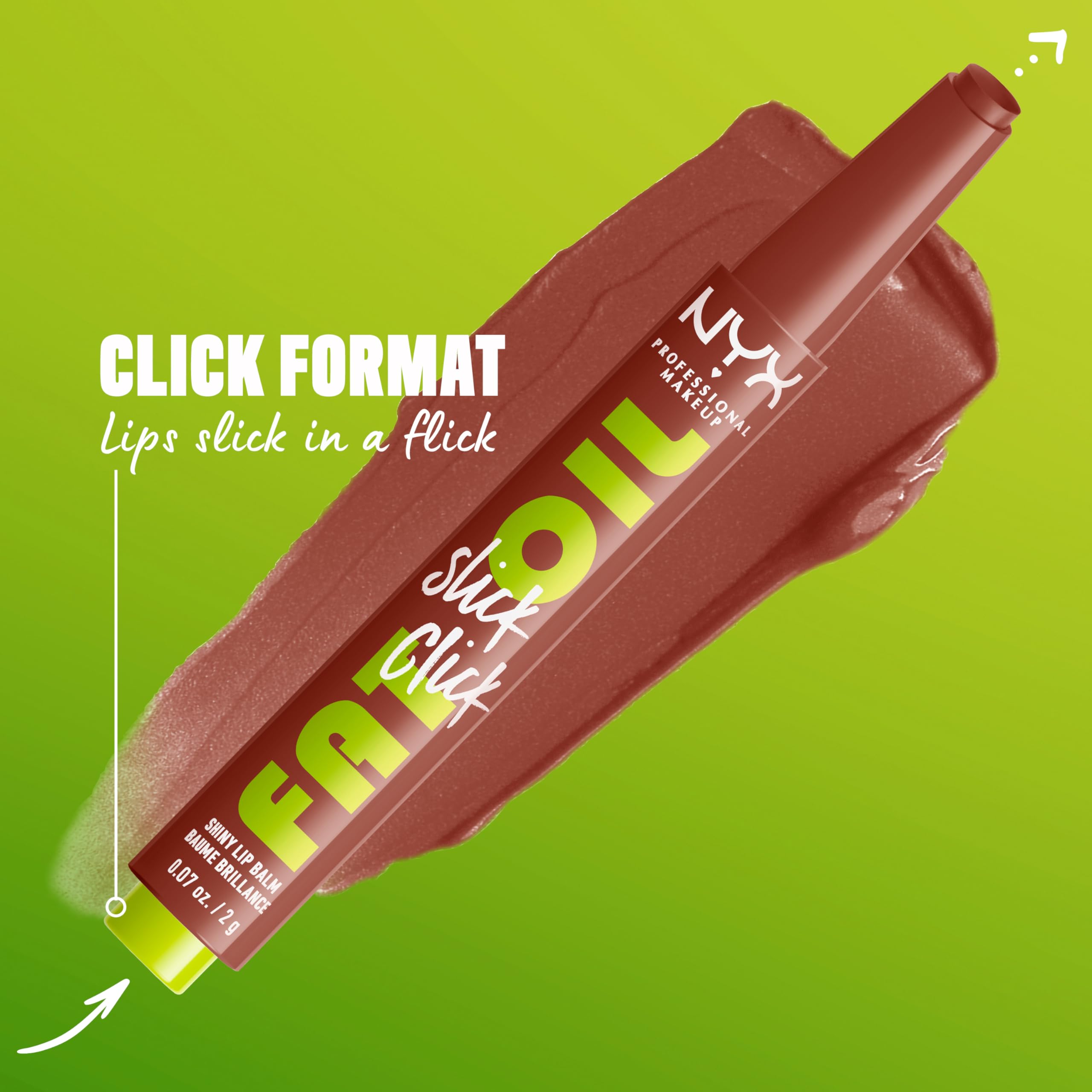 NYX Fat Oil Slick Click hidratación de larga duración para labios.