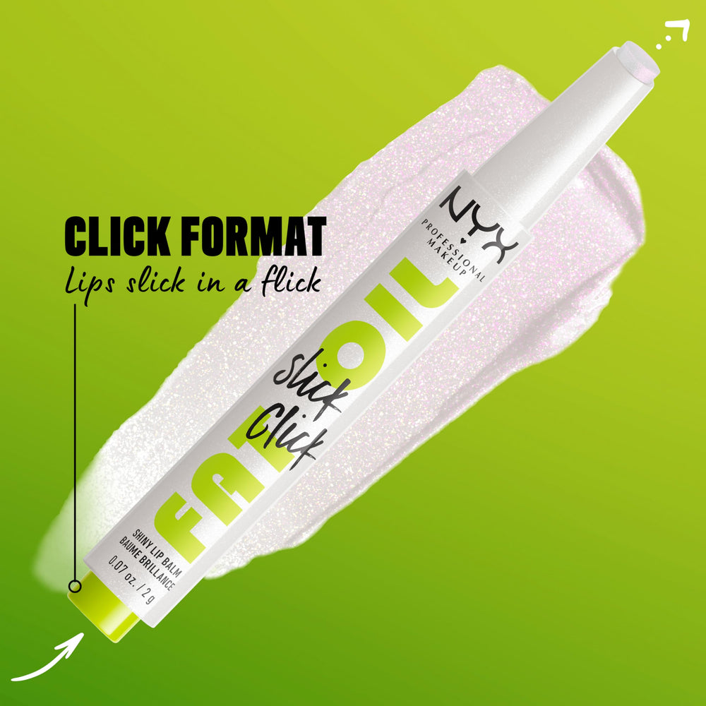 NYX Fat Oil Slick Click, acabado brillante y no pegajoso para uso diario.