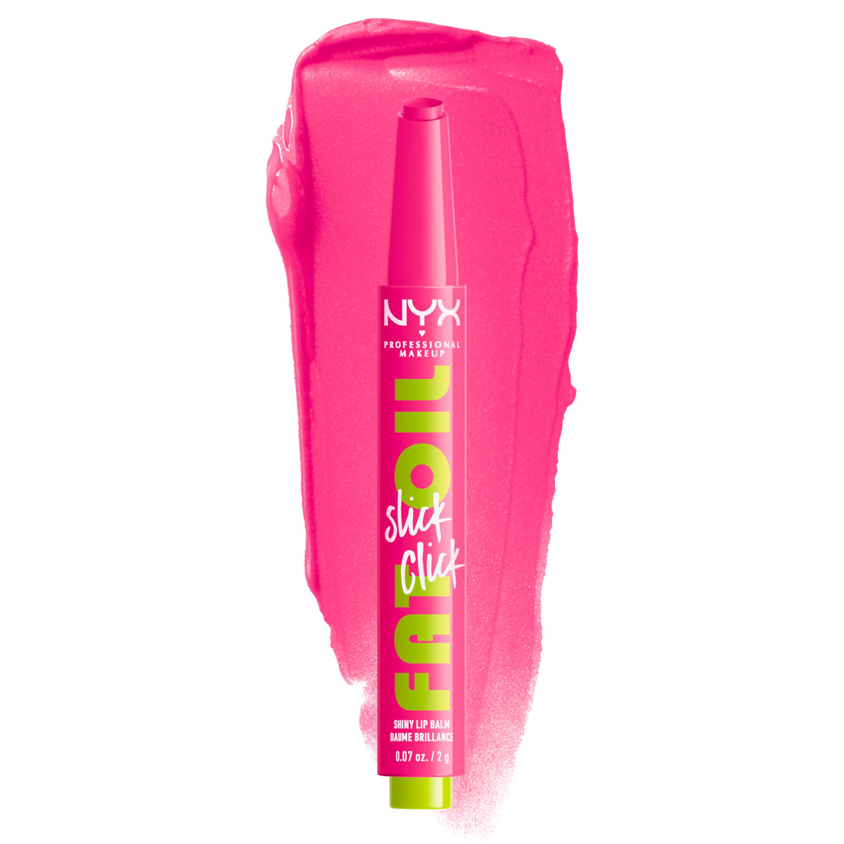 NYX Fat Oil Slick Click, empaque clic, dosis exacta para acabado suave.