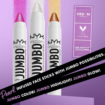 Difuminado suave del iluminador jumbo NYX para tez radiante.
