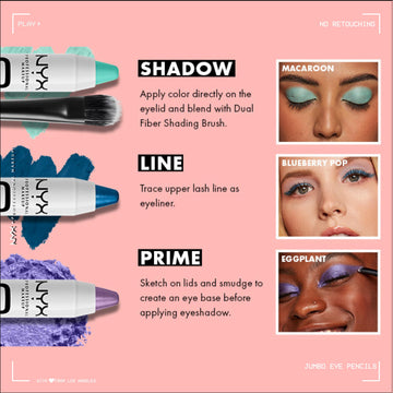 NYX Jumbo Eye Pencil versatil como sombra, delineado y realce.