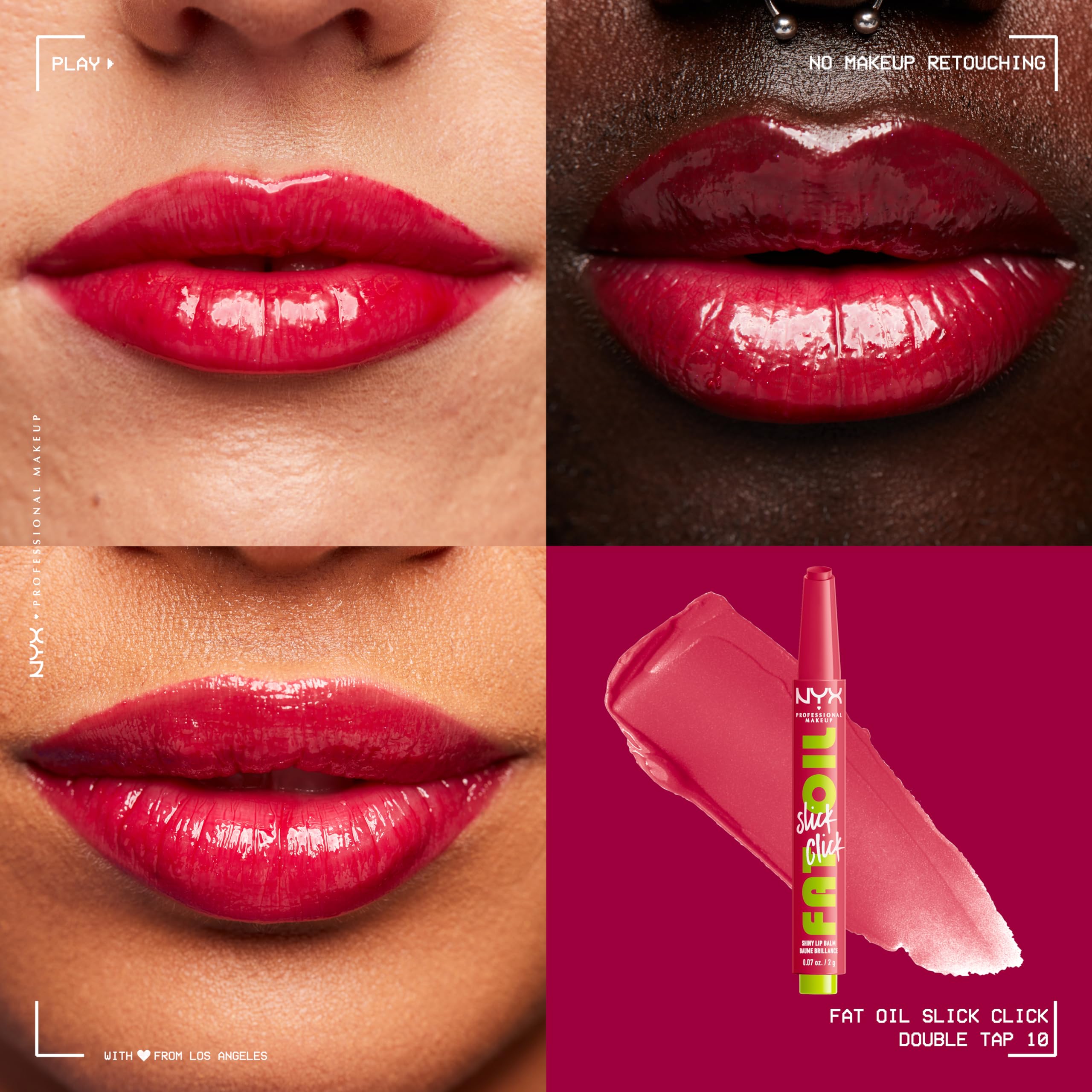 Labial de NYX con pigmentación suave y 12 tonos para color equilibrado.