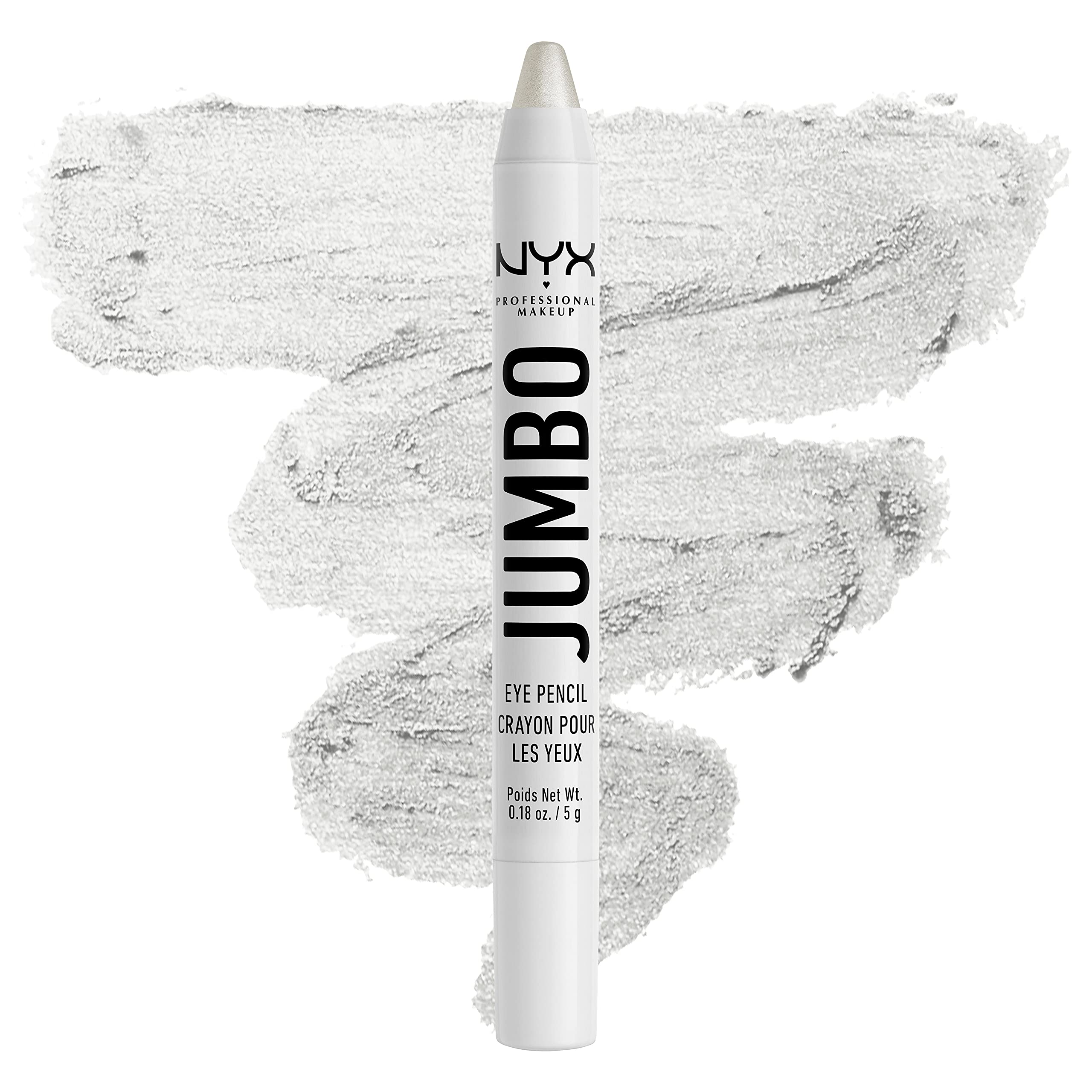 NYX Jumbo Lapiz Ojos Plateado Cottage Cheese delinear con acabado cremoso.