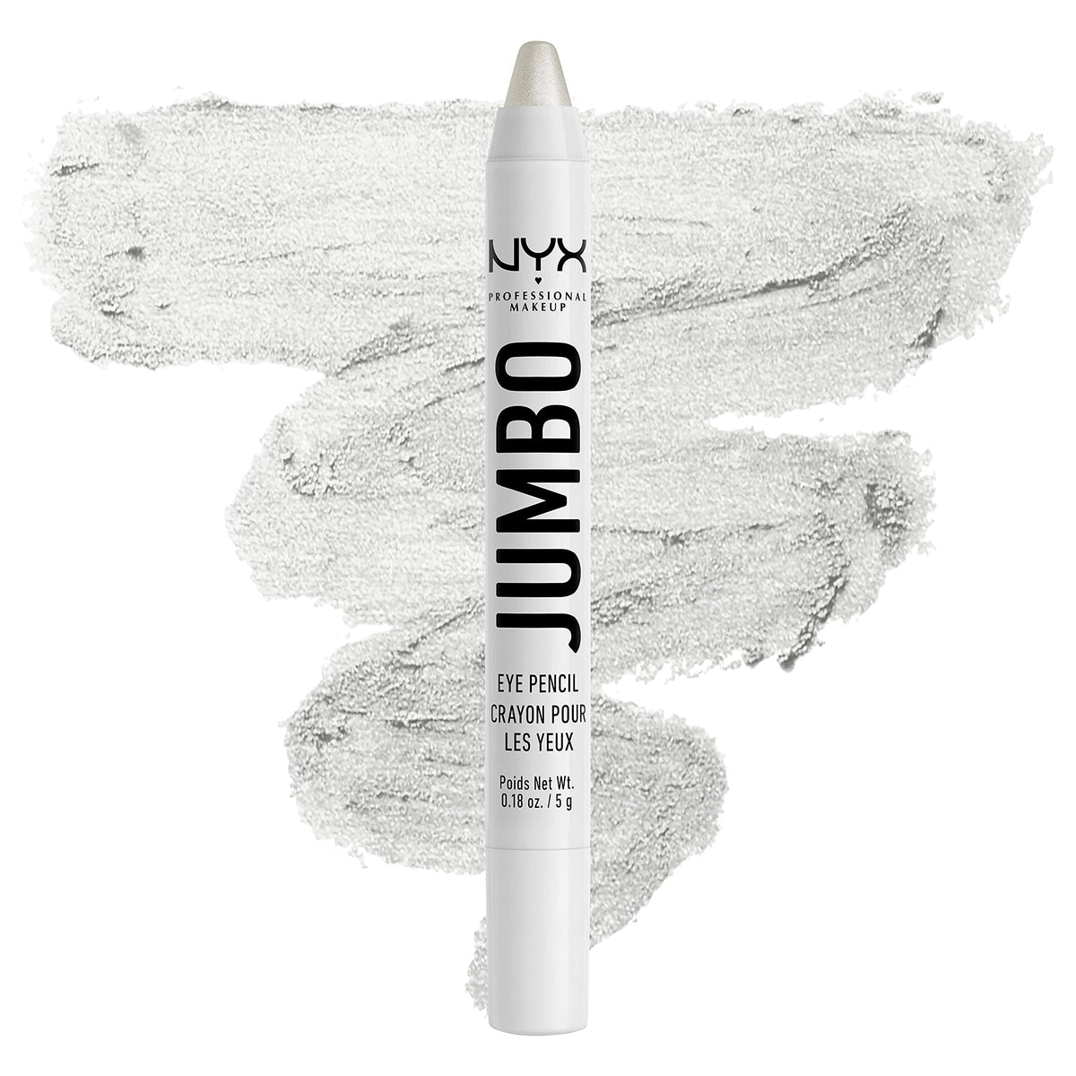 NYX Jumbo Lapiz Ojos Plateado Cottage Cheese delinear con acabado cremoso.
