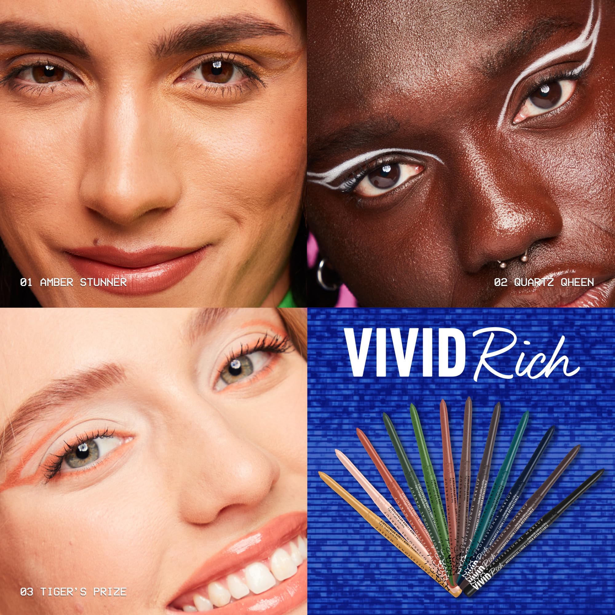 NYX Lápiz mecánico para ojos trazo de una pasada para rapidez