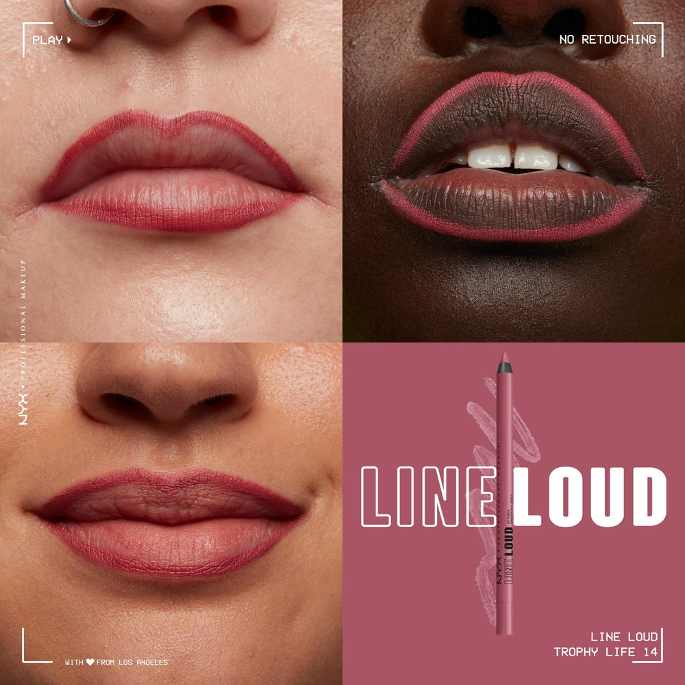 Delineado intenso NYX Line Loud en Mauve Pink, color a prueba de transferencia
