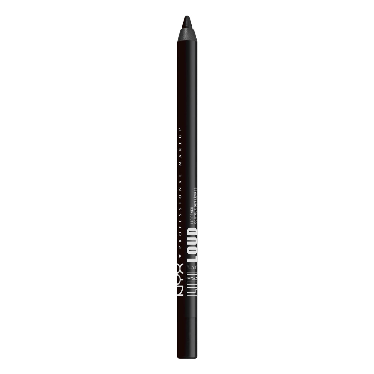 Lápiz delineador Line Loud de NYX, tono Evil Genius negro, delineado preciso y color intenso.