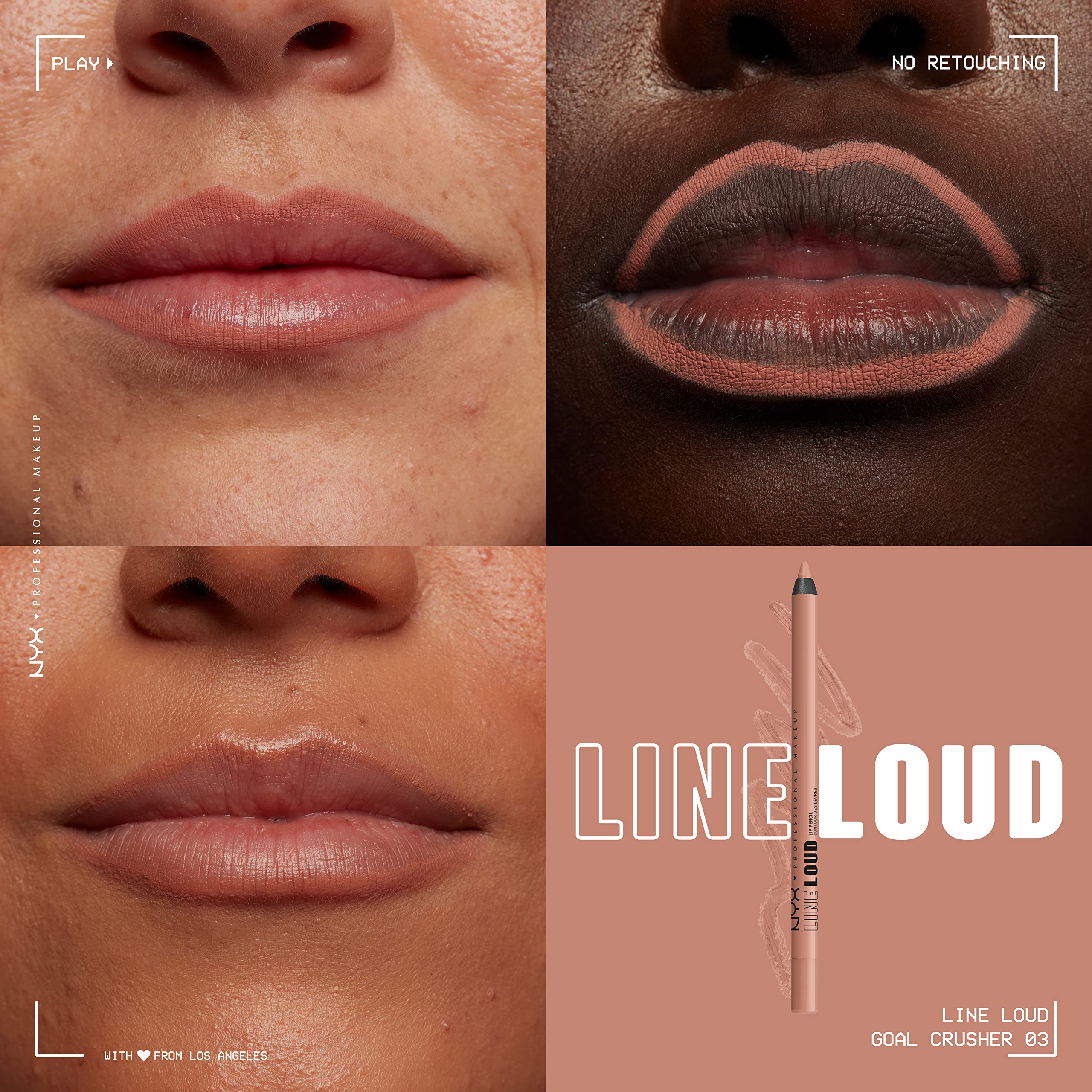 NYX Line Loud Goal Crusher Beige Medio resistente al agua y transferencia