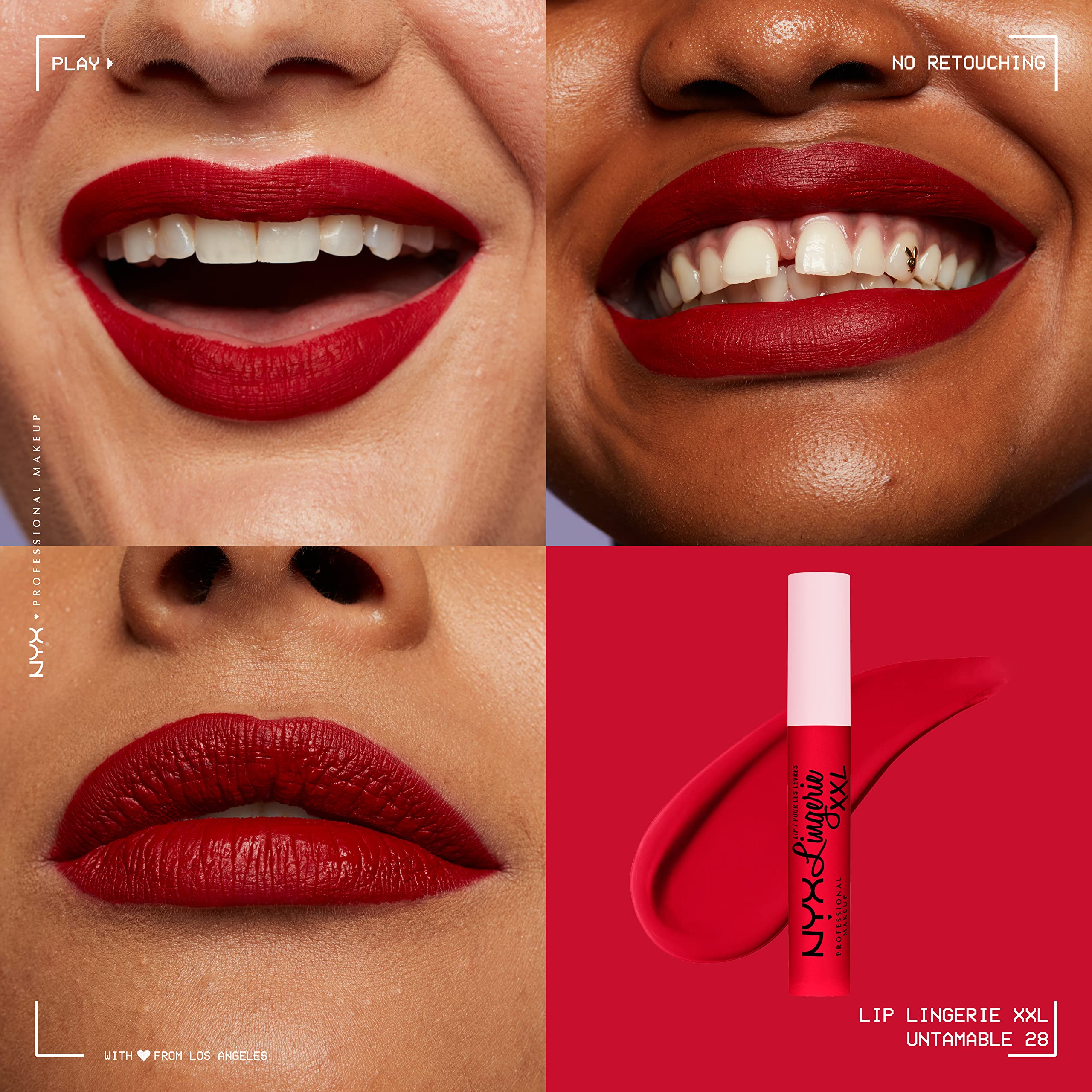 NYX Lip Lingerie XXL Matte Untamable aplicación en centro de labio para tono definido