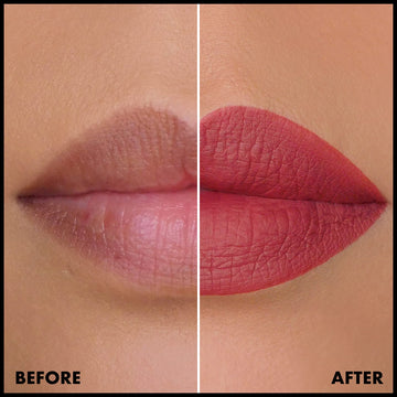 NYX Lip Lingerie XXL Matte: tono Warm Up con tinte cálido y duración visible.
