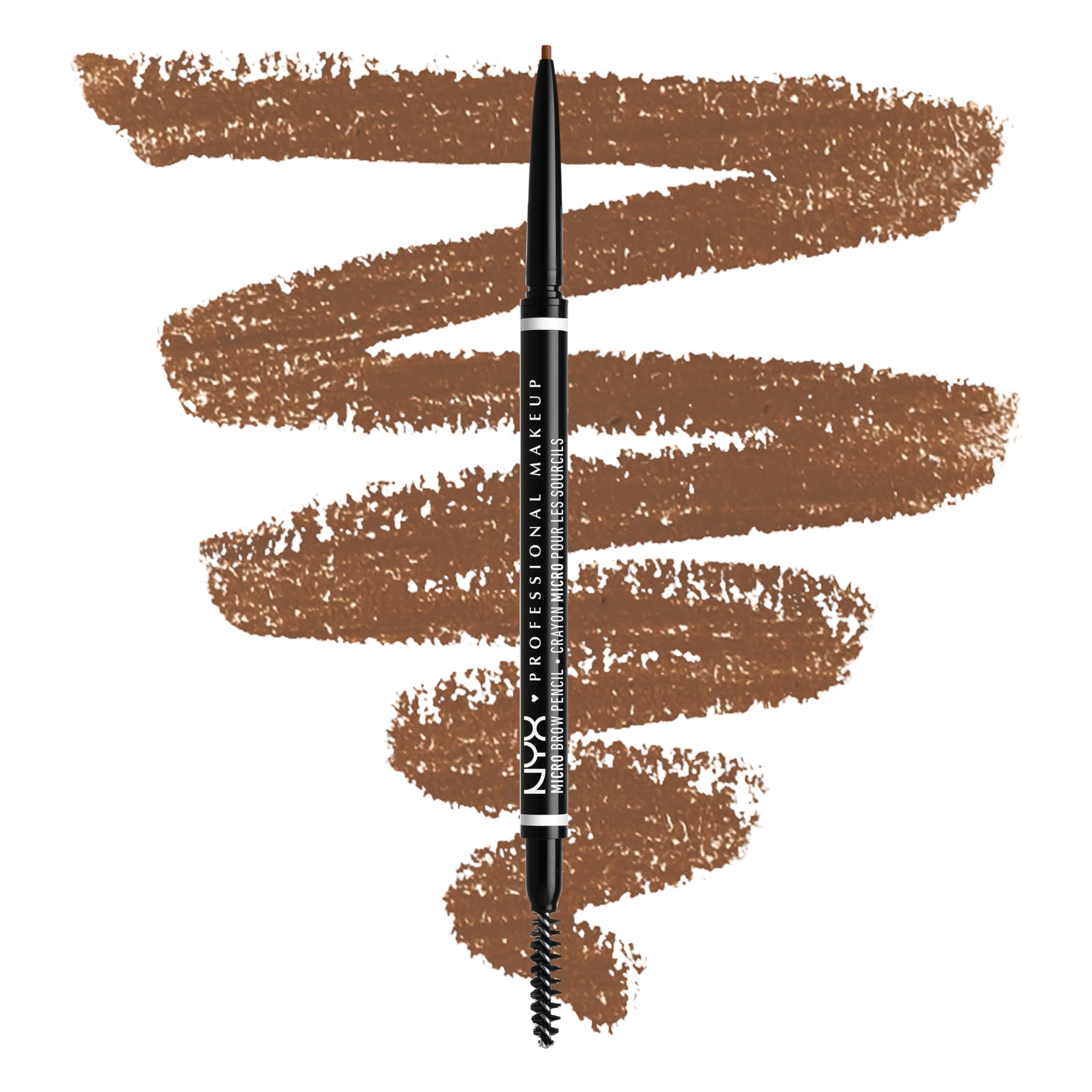 Maquillaje profesional NYX, lápiz micro para cejas caoba, definición precisa