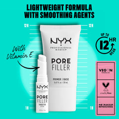 Aplicador angular preciso de NYX Pore Filler para aplicación dirigida.