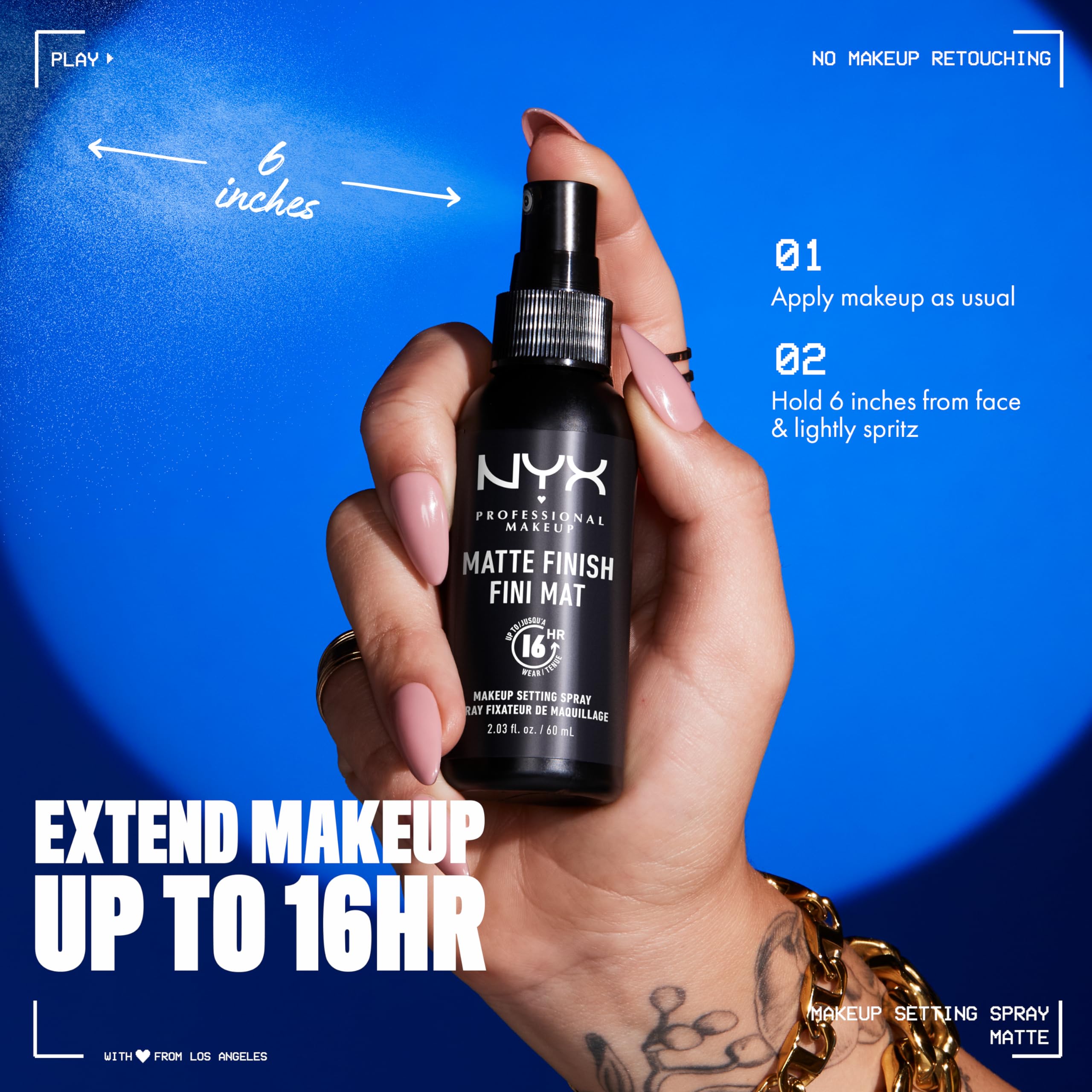 NYX Professional Makeup: acabado mate que controla brillos durante el día.