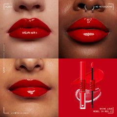 NYX Shine Loud labial 16h sin transferencia para besarte con confianza.