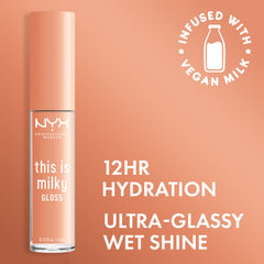 NYX PROFESSIONAL MAKEUP This Is Milky Gloss brillo labial translúcido para un acabado brillante y ligero
