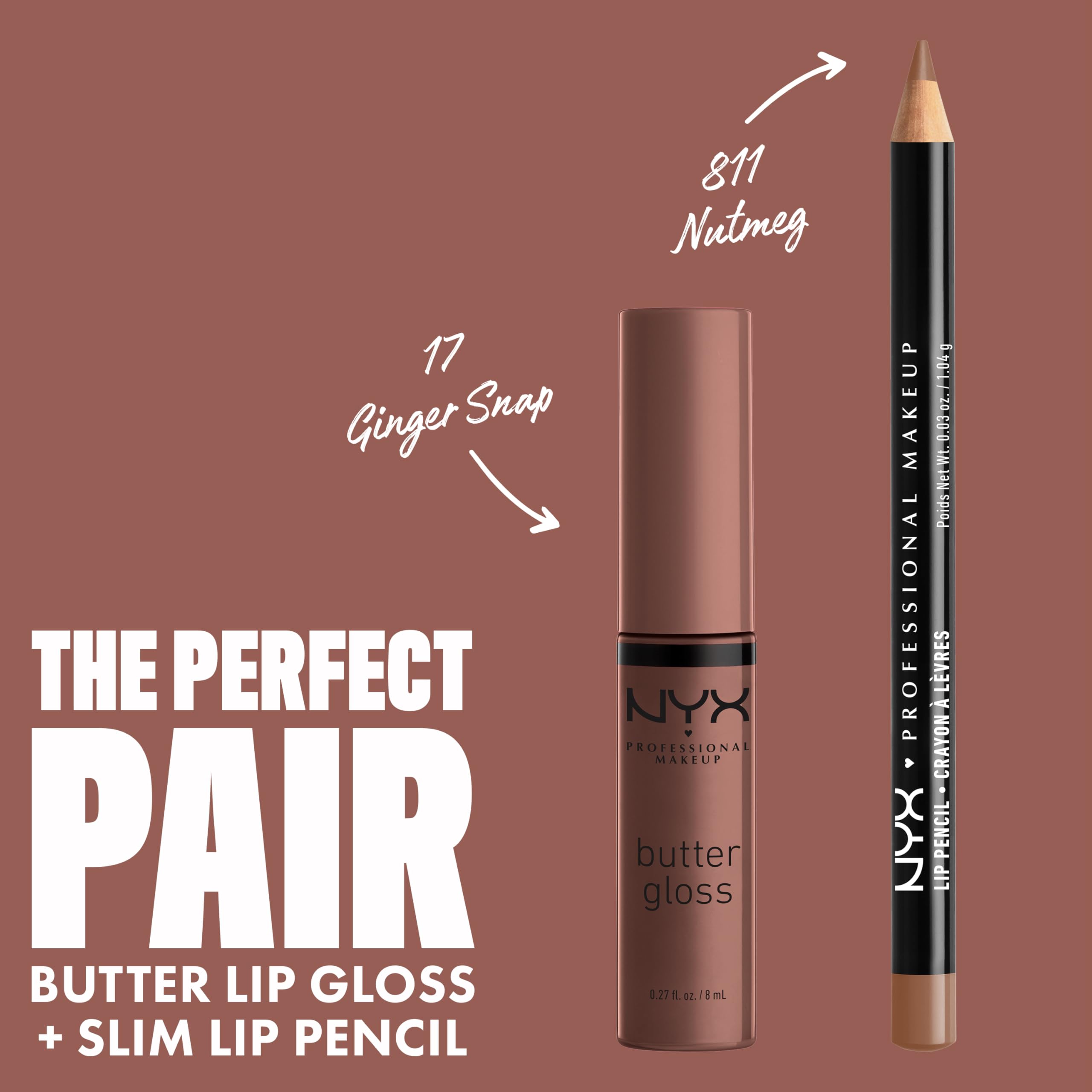 NYX PROFESSIONAL MAKEUP Brillo mantequilla Ginger Snap, labios brillantes y sedosos en segundos.