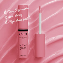 NYX PROFESSIONAL MAKEUP Brillo de Mantequilla - labios sin pegajos y acabado sedoso.