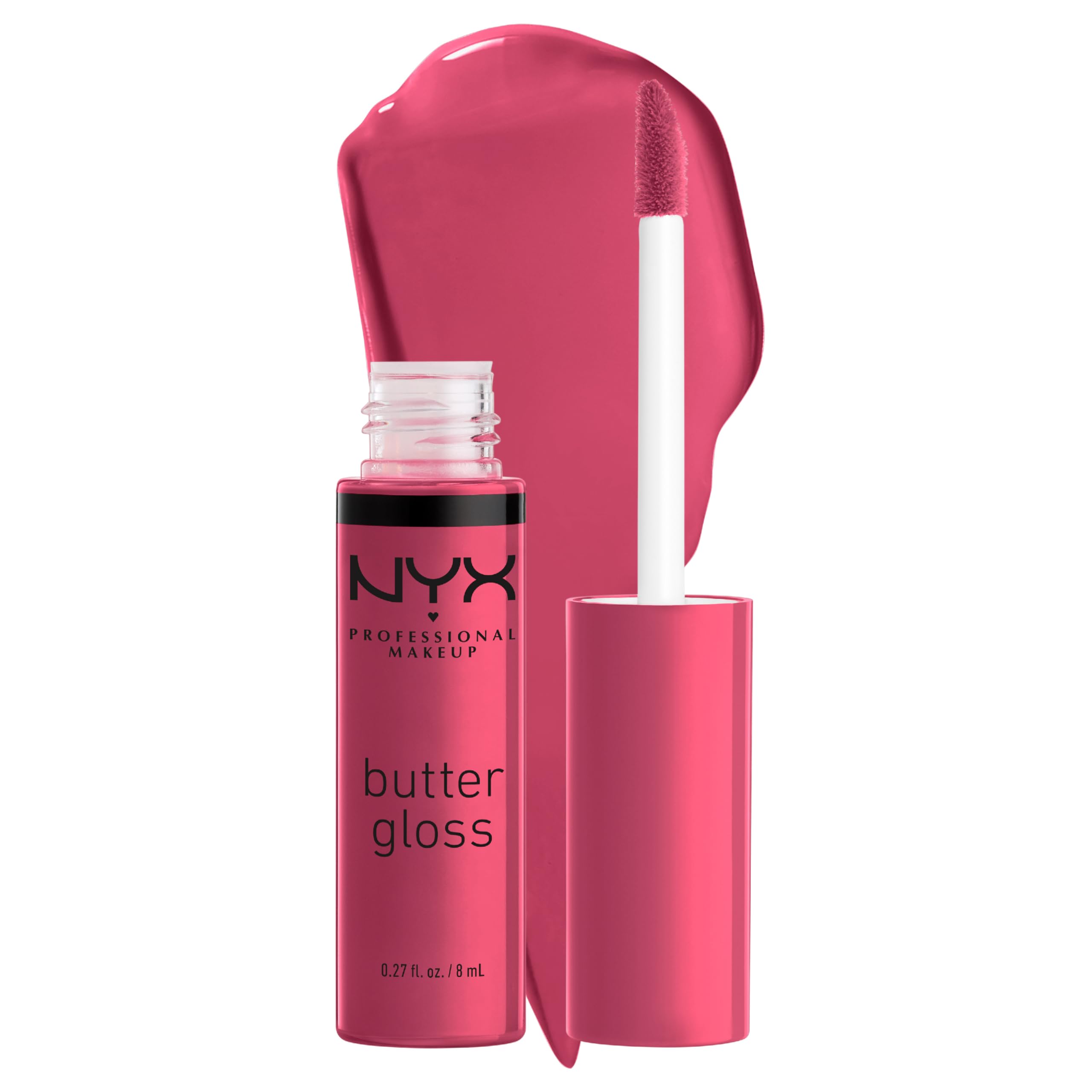 Butter Gloss Strawberry Cheesecake de NYX, envase práctico para brillo suave y apetecible