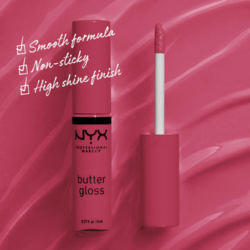 Butter Gloss Strawberry Cheesecake de NYX, textura seda para labios suaves