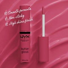 Butter Gloss Strawberry Cheesecake de NYX, textura seda para labios suaves