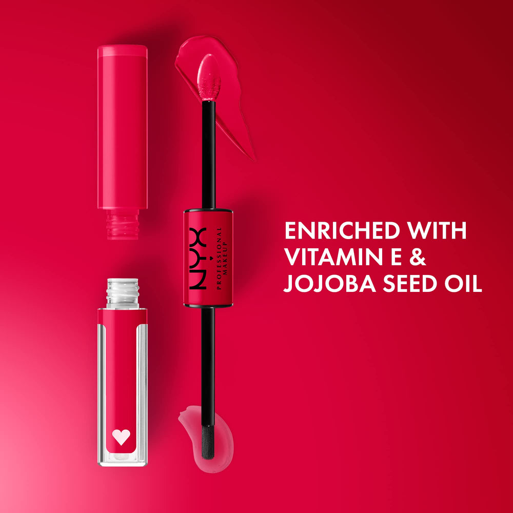 NYX Professional Makeup Shine Loud: capa-superior-reflejo-ultra aporta brillo espejo y sensación suave.