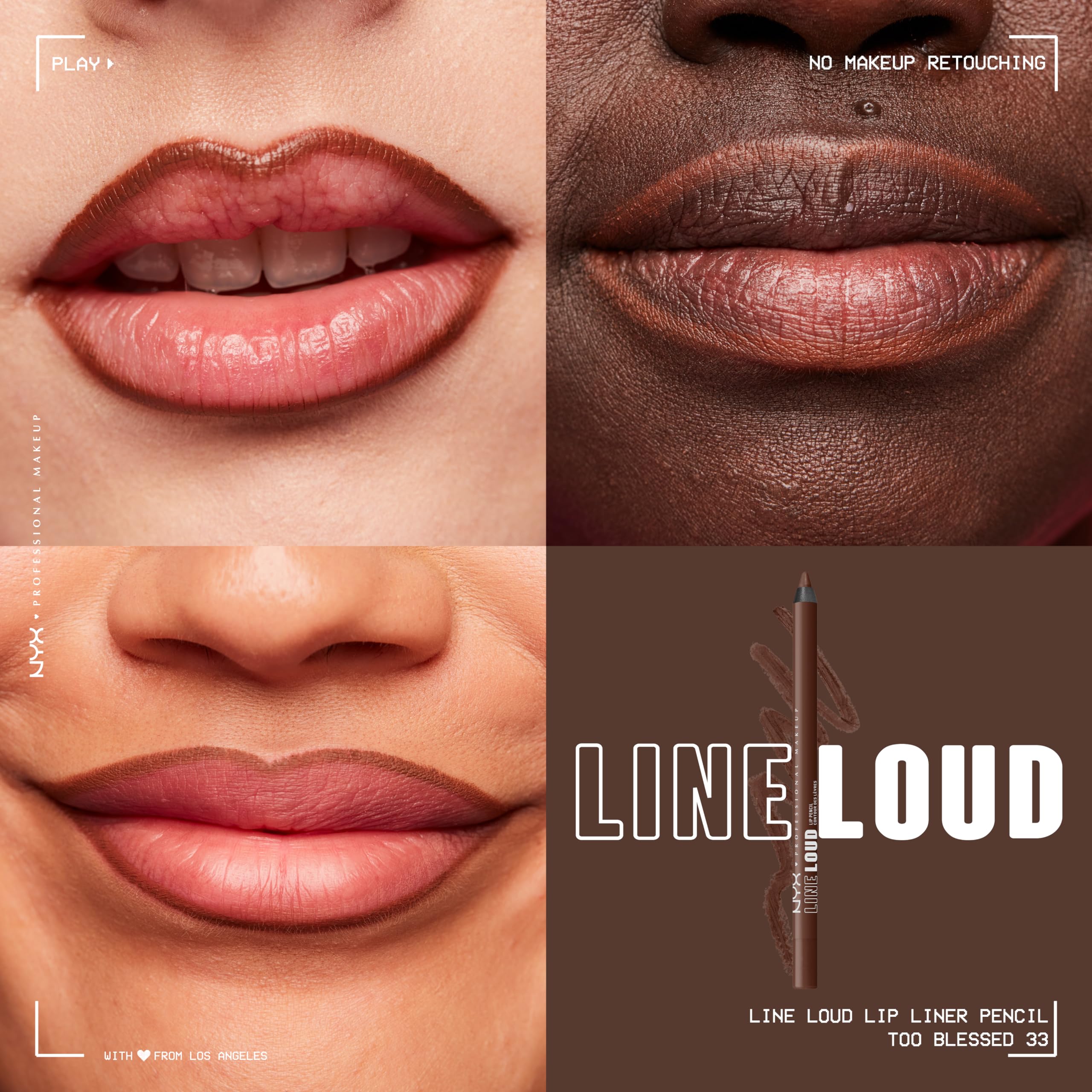 Delineador labial NYX Professional Makeup, aplicación precisa sin tirones para un contorno perfecto.