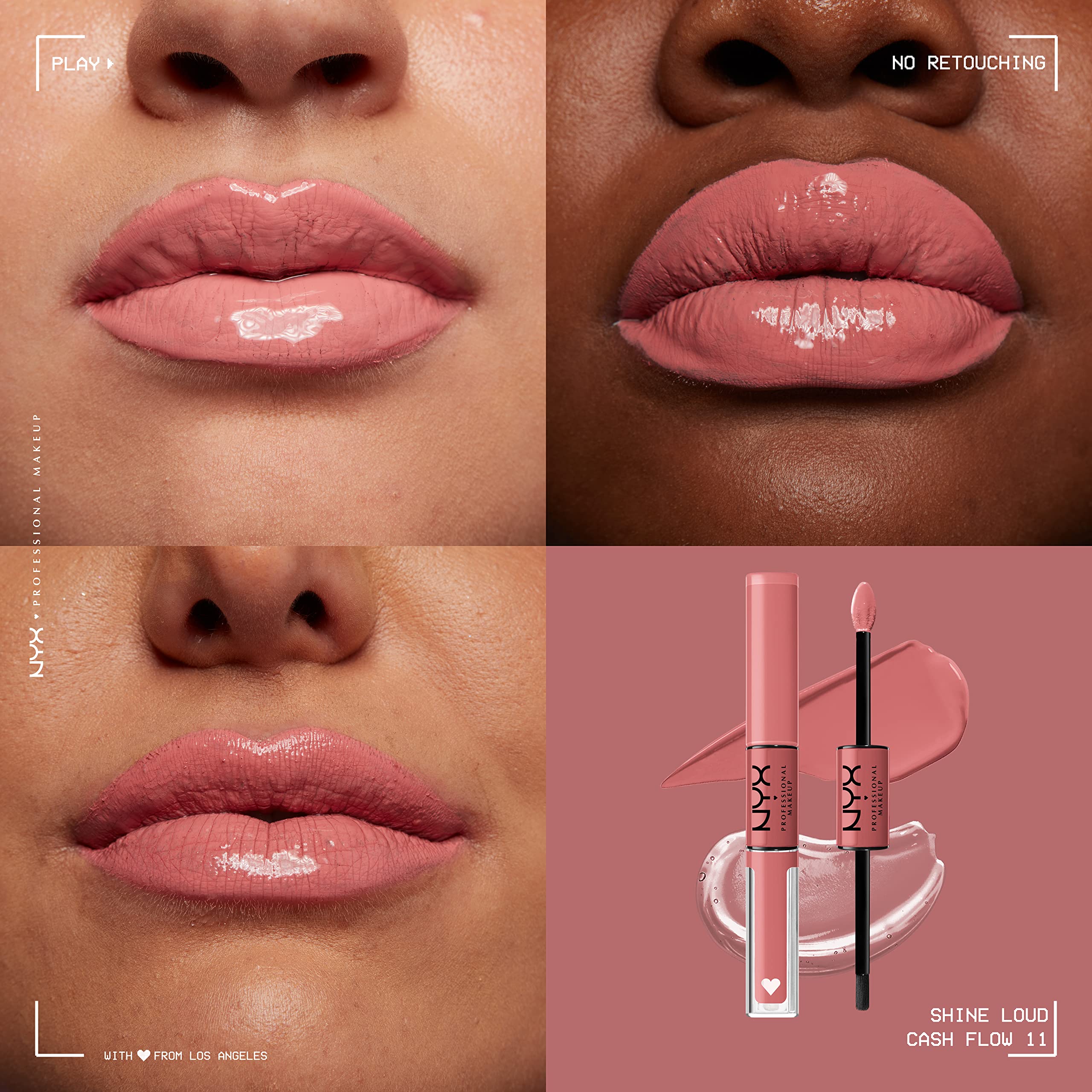 NYX PROFESSIONAL MAKEUP Shine Loud labial: pigmento impactante y duración prolongada.