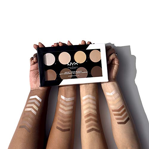 NYX PROFESSIONAL MAKEUP Paleta de ocho tonos recargables para contorno e iluminación.