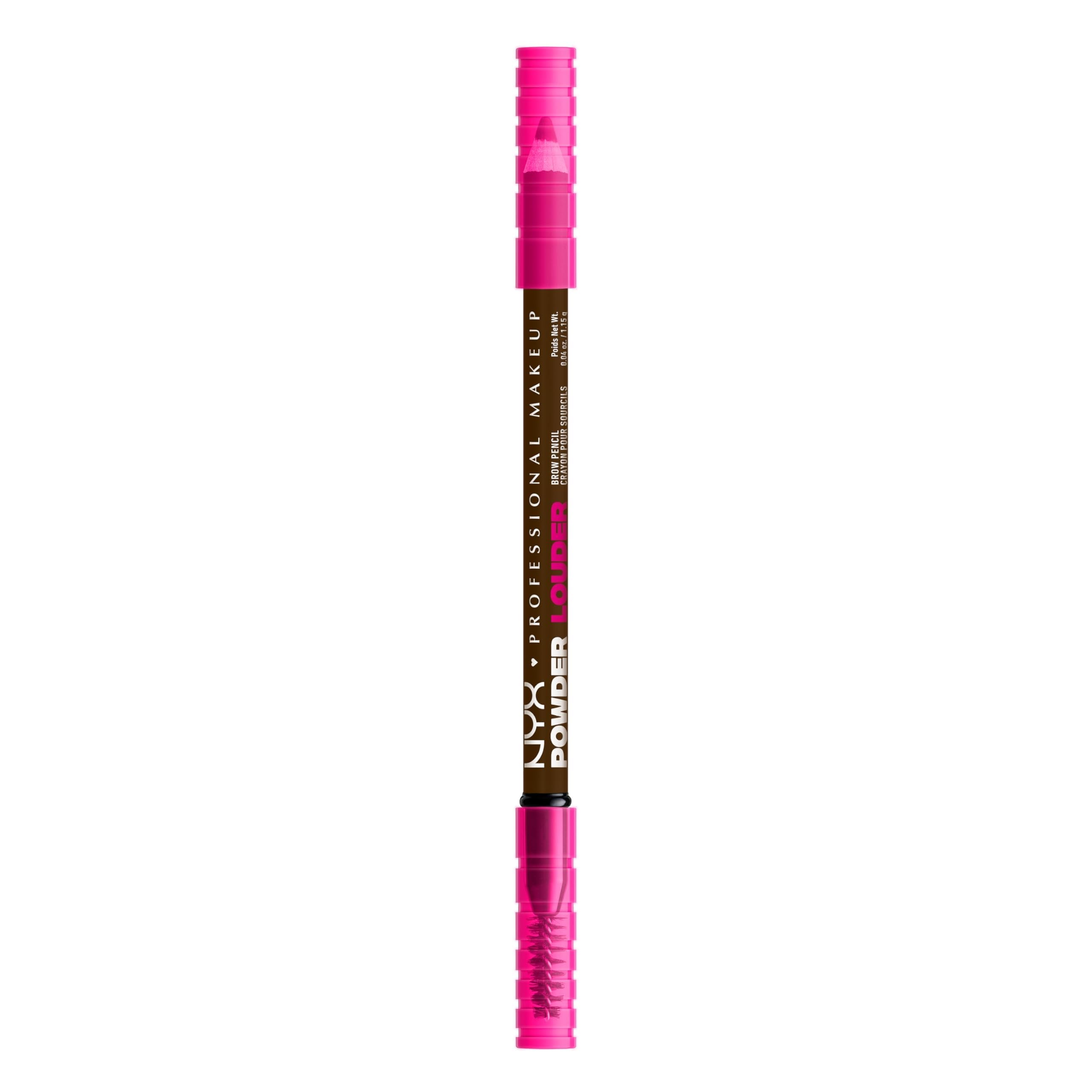 Lápiz NYX Powder Louder para cejas con volumen ajustable y acabado natural.