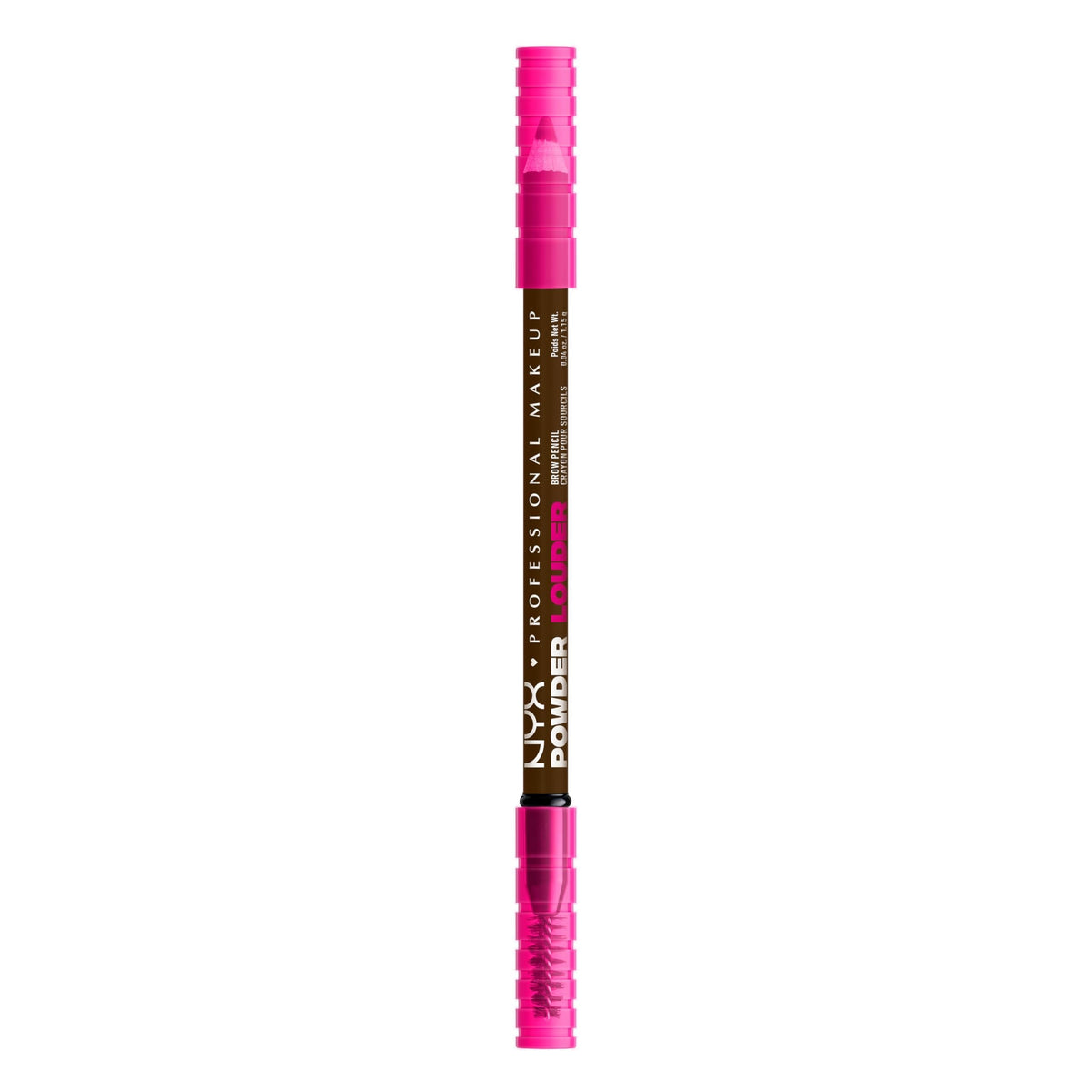 Lápiz NYX Powder Louder para cejas con volumen ajustable y acabado natural.