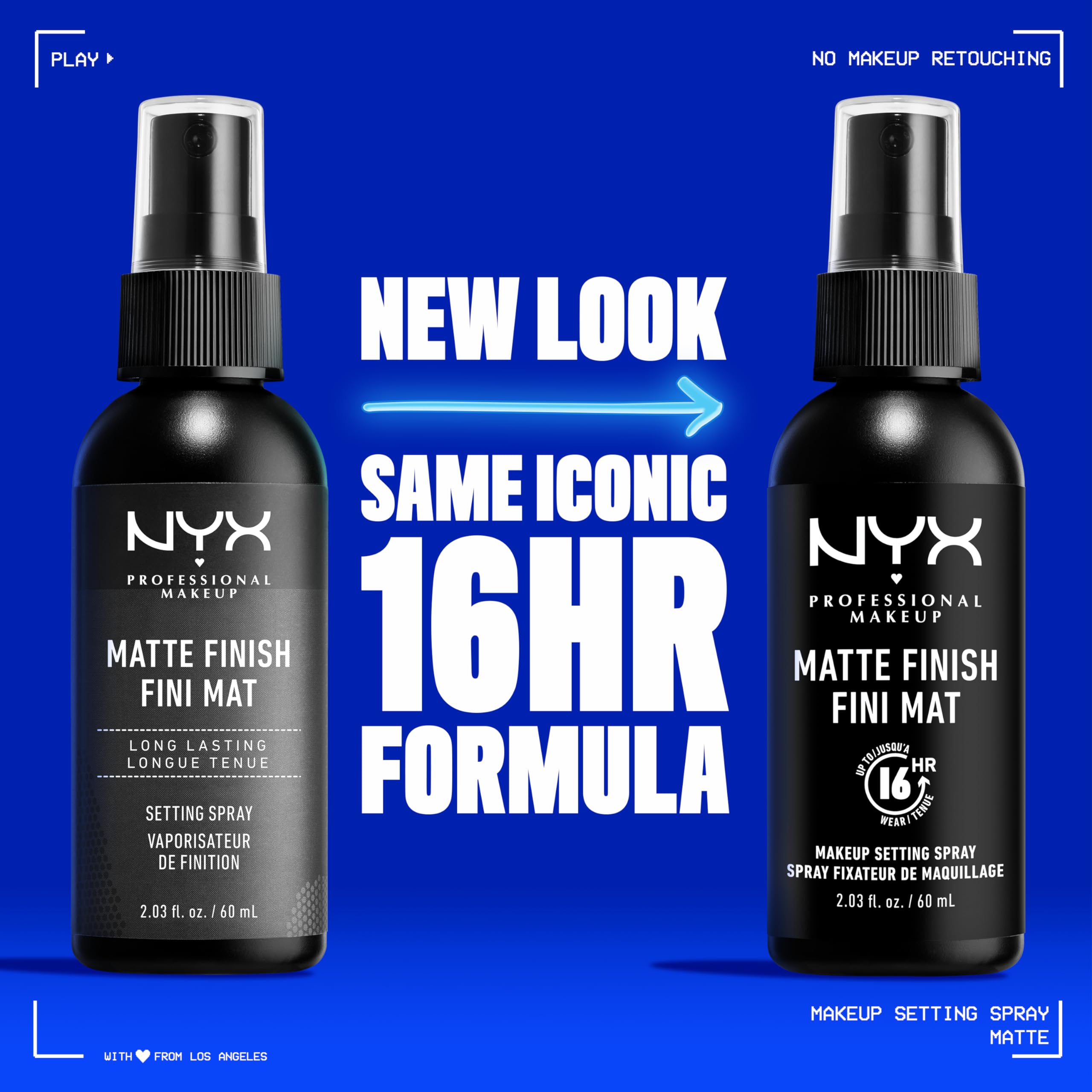 NYX Professional Makeup: rostro tras aplicación con fijador mate que mantiene el look.