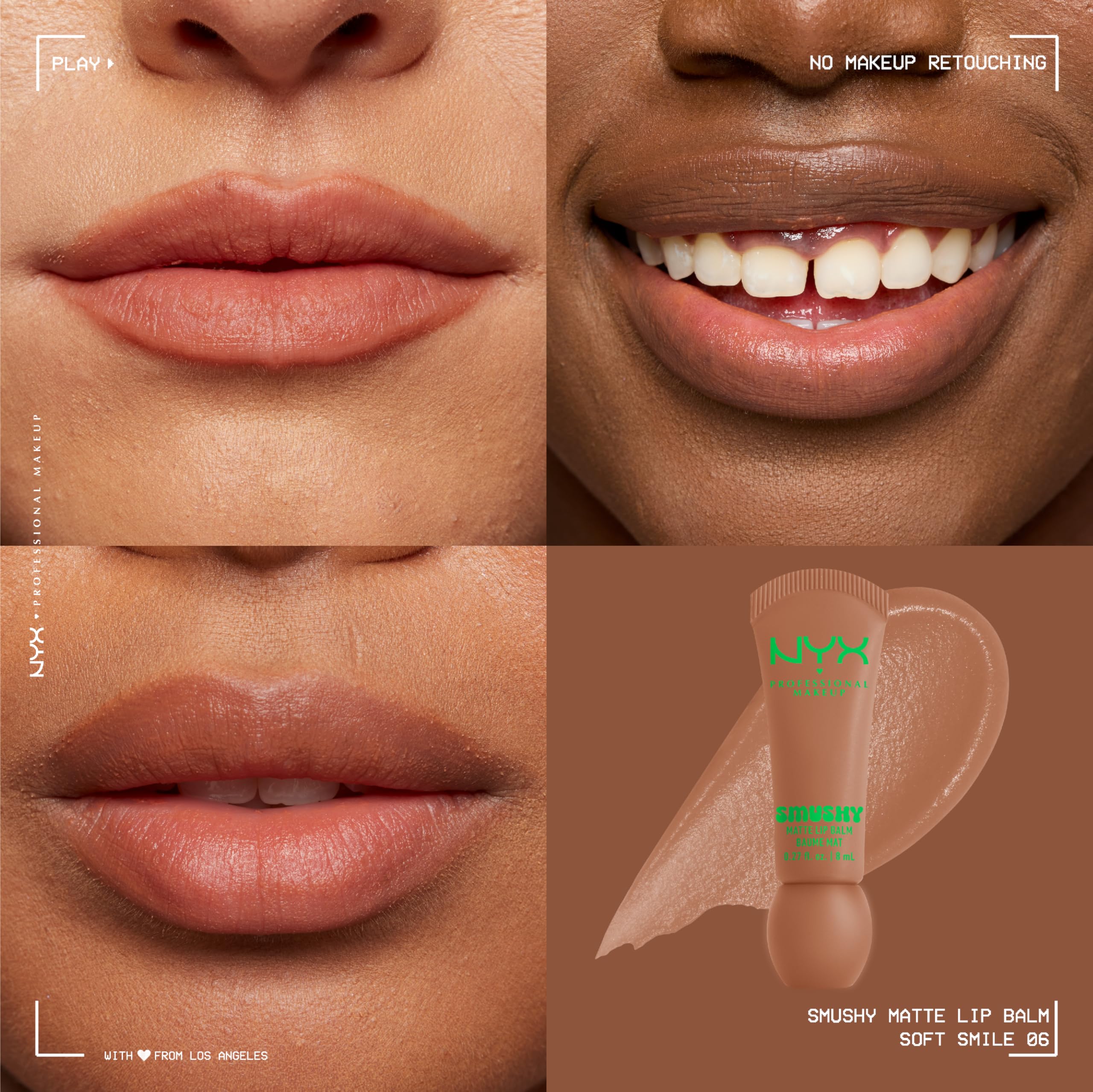 Smushy Matte Lip Balm textura cremosa con color suave y acabado mate difuso