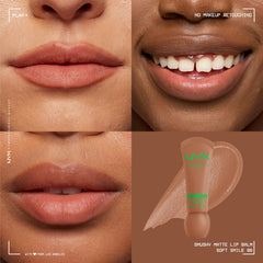 Smushy Matte Lip Balm textura cremosa con color suave y acabado mate difuso