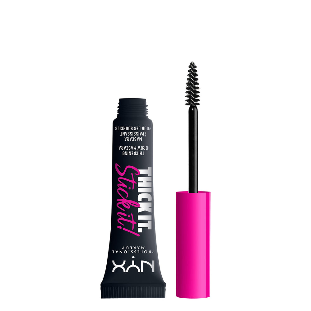 NYX PROFESSIONAL MAKEUP Thick It Stick It en envase, gel para cejas con efecto espesante.