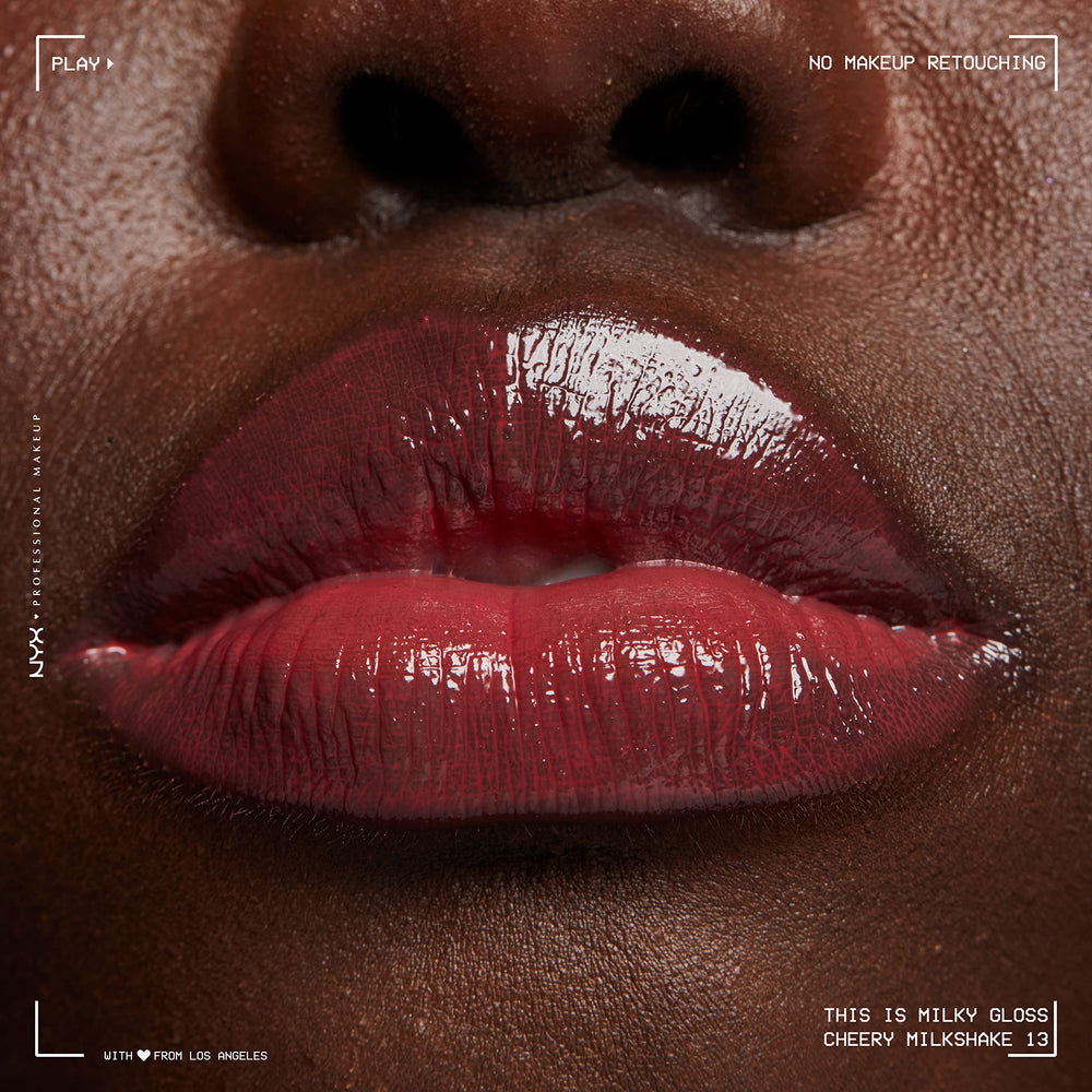 NYX This Is Milky Gloss textura cremosa en labios de color