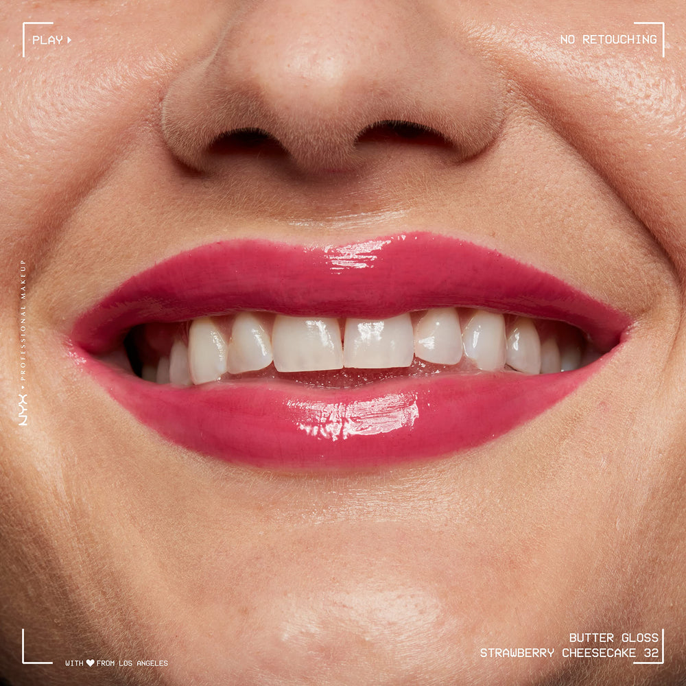 Butter Gloss Strawberry Cheesecake de NYX, uso diario fácil para realzar tu belleza