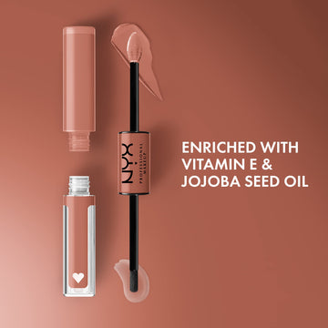 La capa superior de brillo reflectante de NYX Shine Loud da un brillo suave.