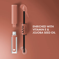 La capa superior de brillo reflectante de NYX Shine Loud da un brillo suave.